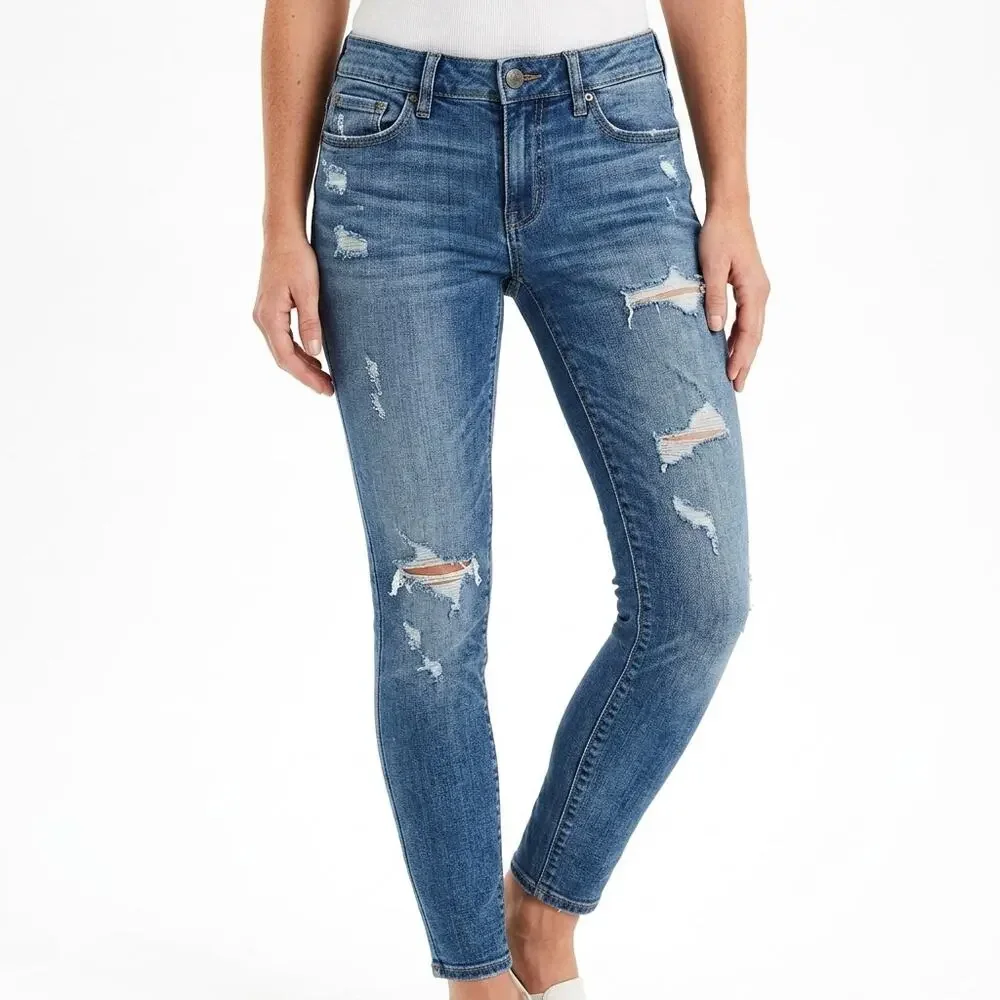 American Eagle Blue Denim Skinny Casual Jeans Women Size 4